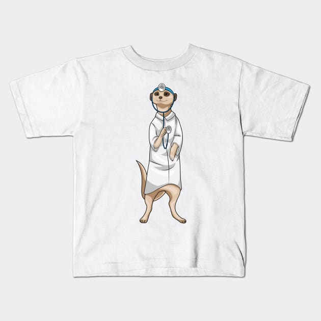 Meerkat Doctor Stethoscope Kids T-Shirt by Markus Schnabel